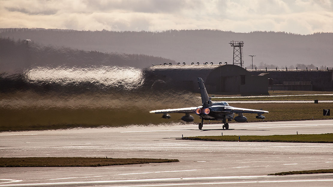 Plane taking off from RAF Lossiemouth to the south west.