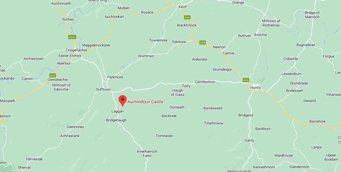 Auchindoun Castle location | Google Street View