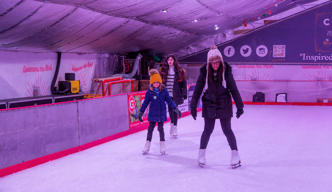 Practicing their moves at Aviemore Rink.