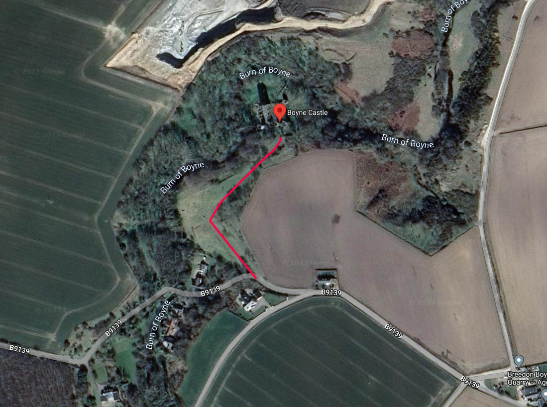 Directions to Boyne Castle.