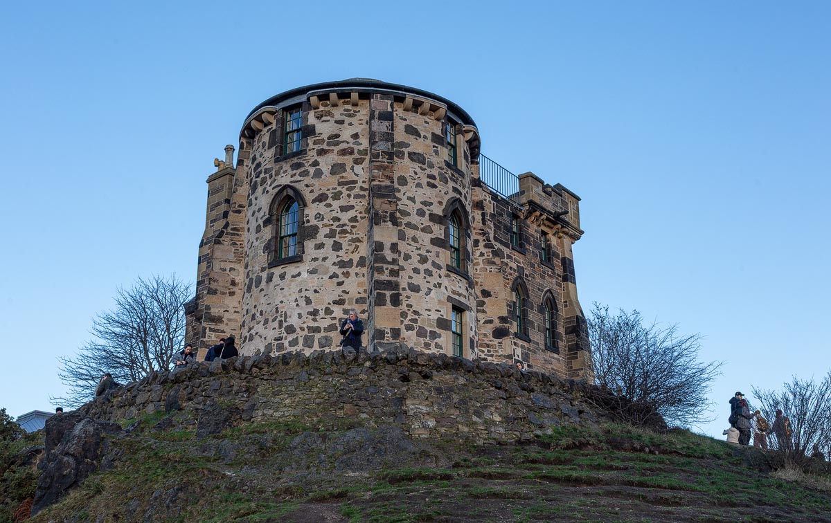 The Old Observatory House on Calton Hill, designed by James Craig in 1792, perched on its rocky volcanic outcrop