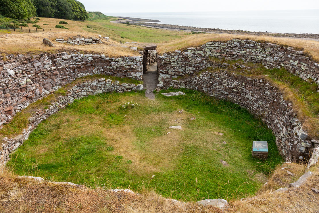 The interior of the broch from the wall head.