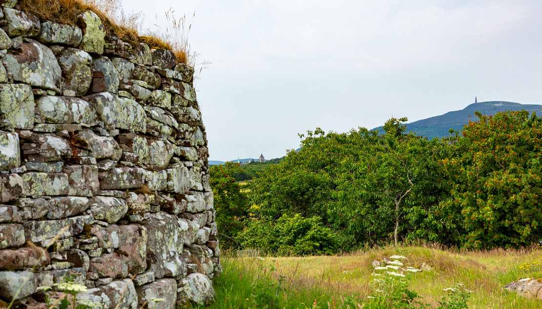 The broch, the castle and monument.