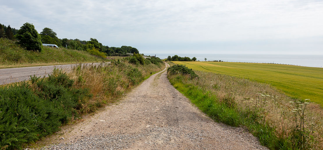 Dirt path to Carn Liath Broch.