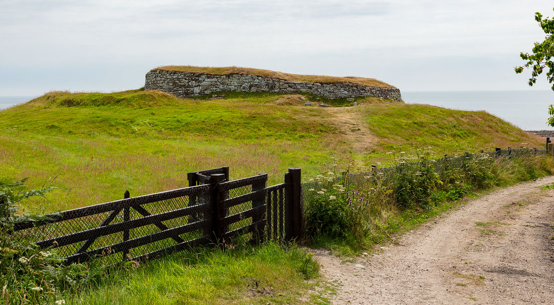 The main entrance to Carn Liath Broch.
