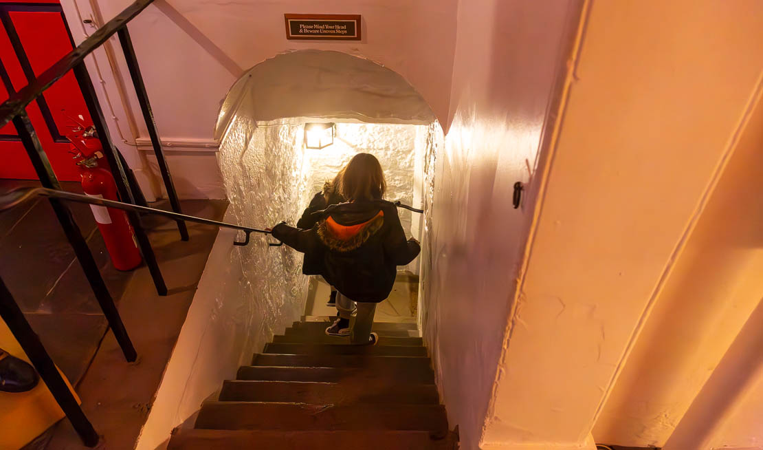 Stairway to the old kitchen.