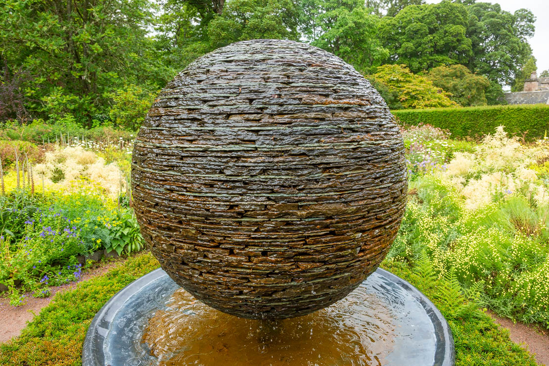 Flower garden water feature.