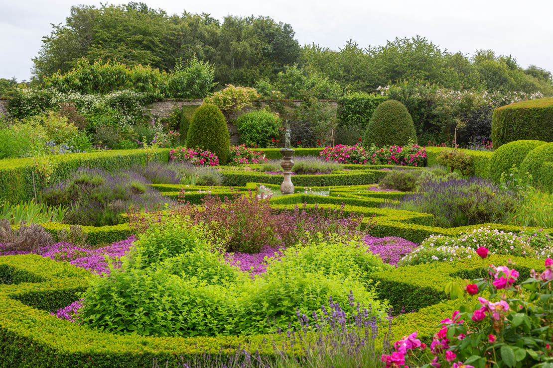 Cawdor Castle gardens overview.