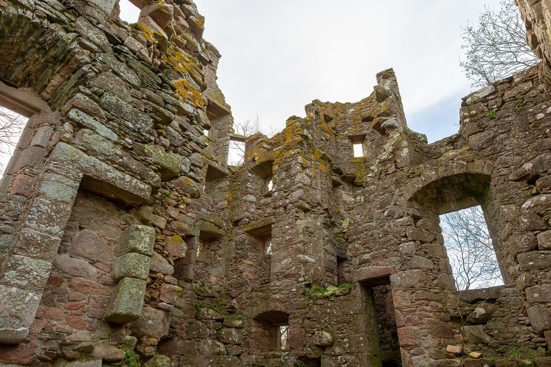 The multi-storey interior with its numerous window openings and architectural details