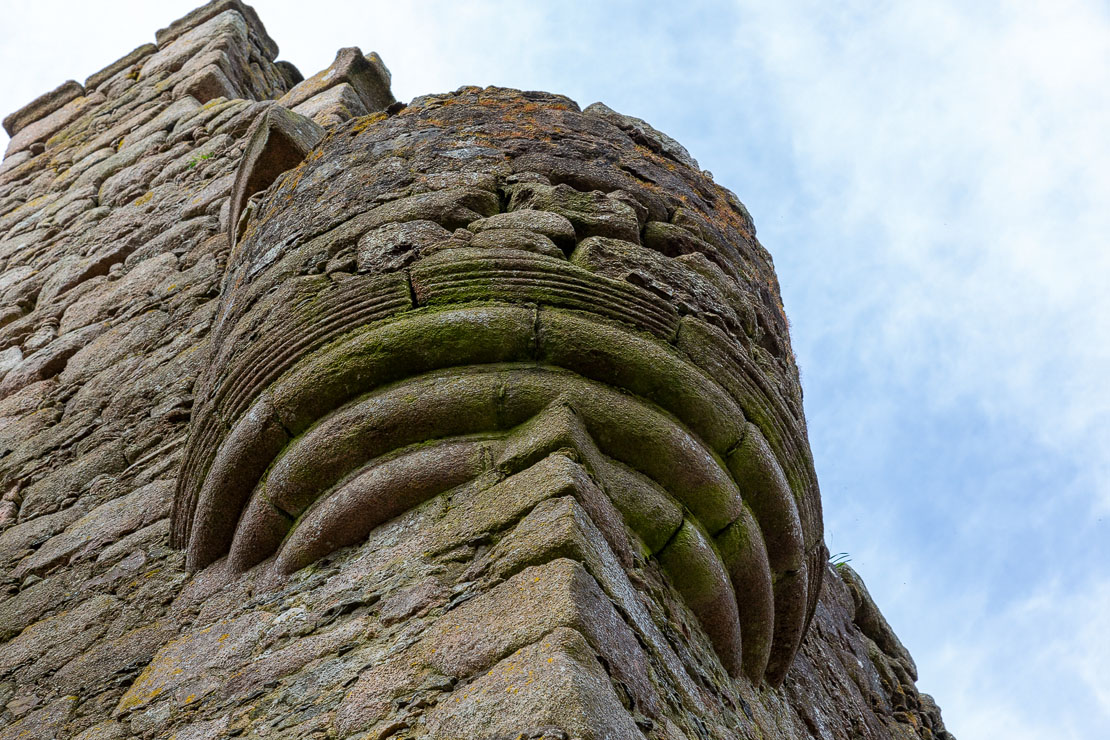 Detail of one of the magnificent corbelled turrets – fine 16th-century craftsmanship