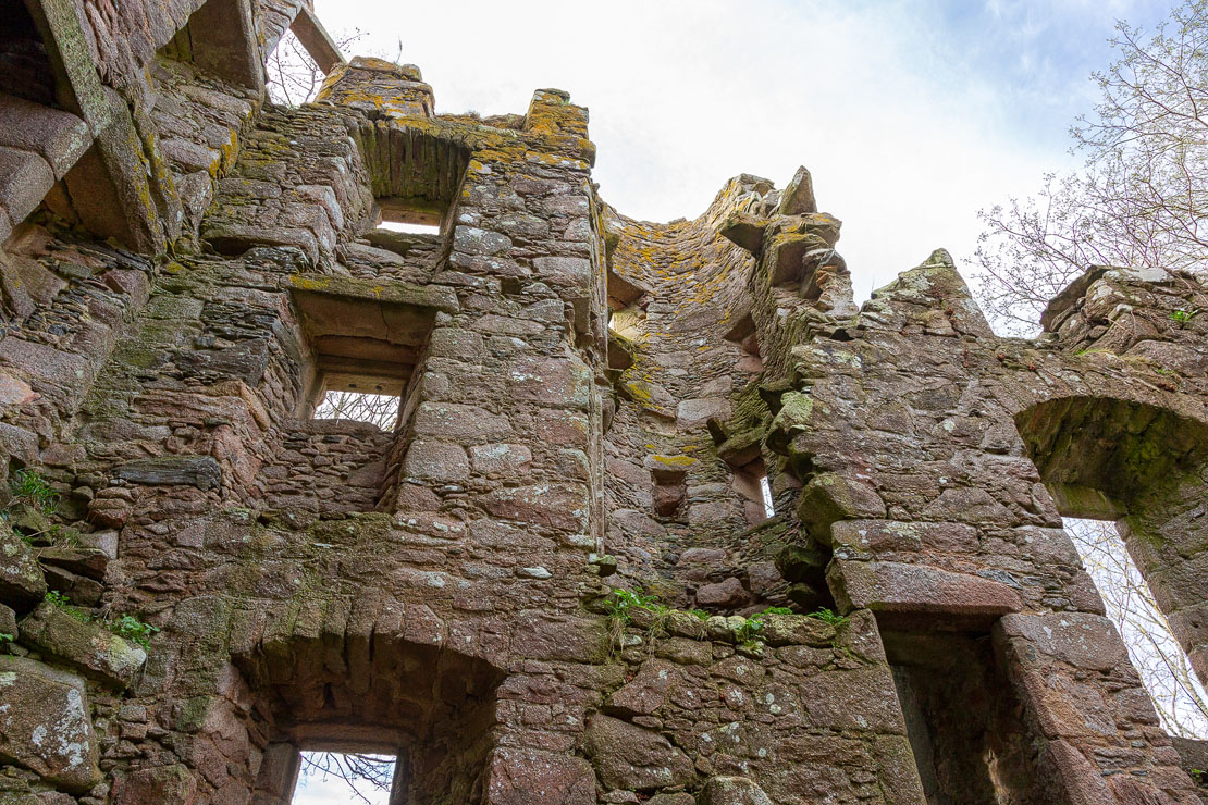 Looking up inside the castle – the scale of the building becomes apparent from within