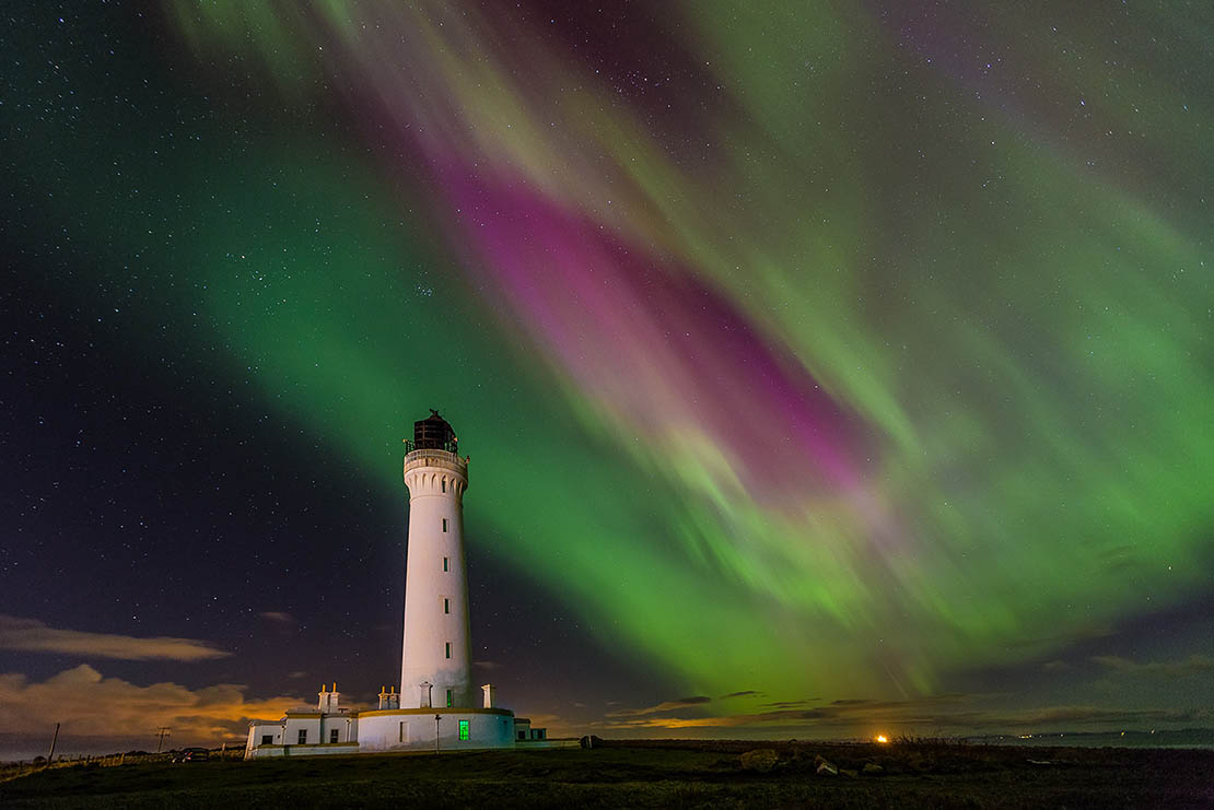 Covesea Lighthouse Aurora Borealis.