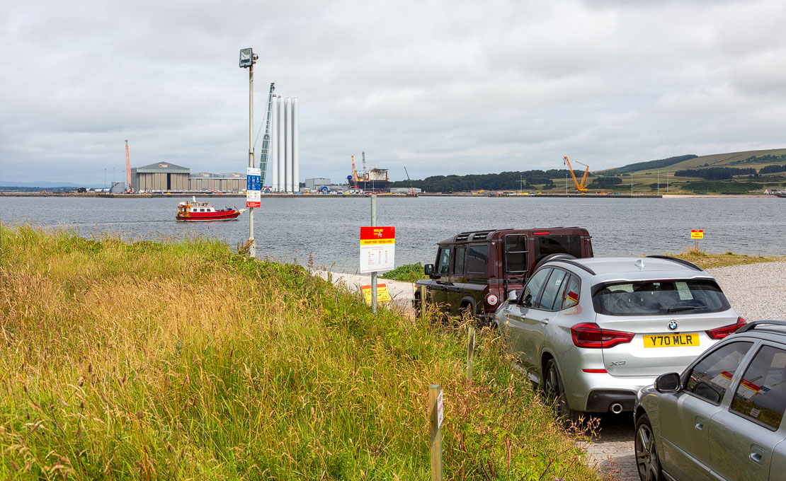 Queuing at Cromarty Ferry Terminal.