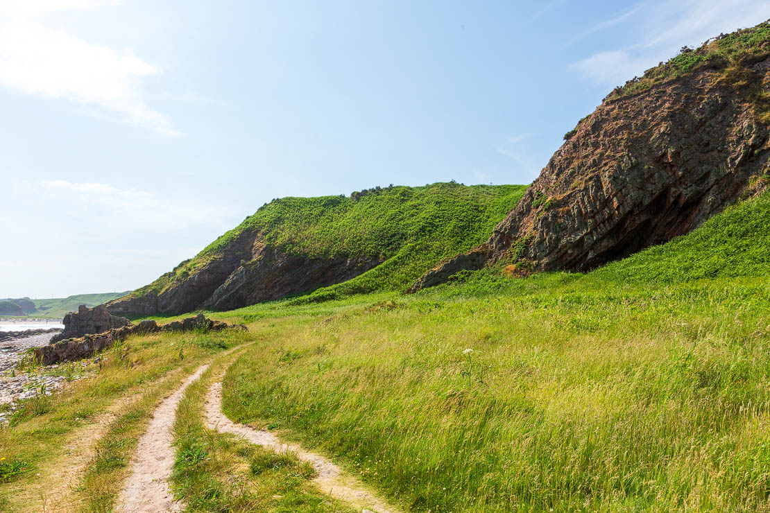 Entrances of both caves near Cullen and Portknockie.