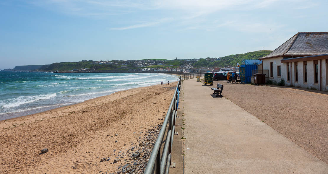 Cullen Beach, promenade and golf club.