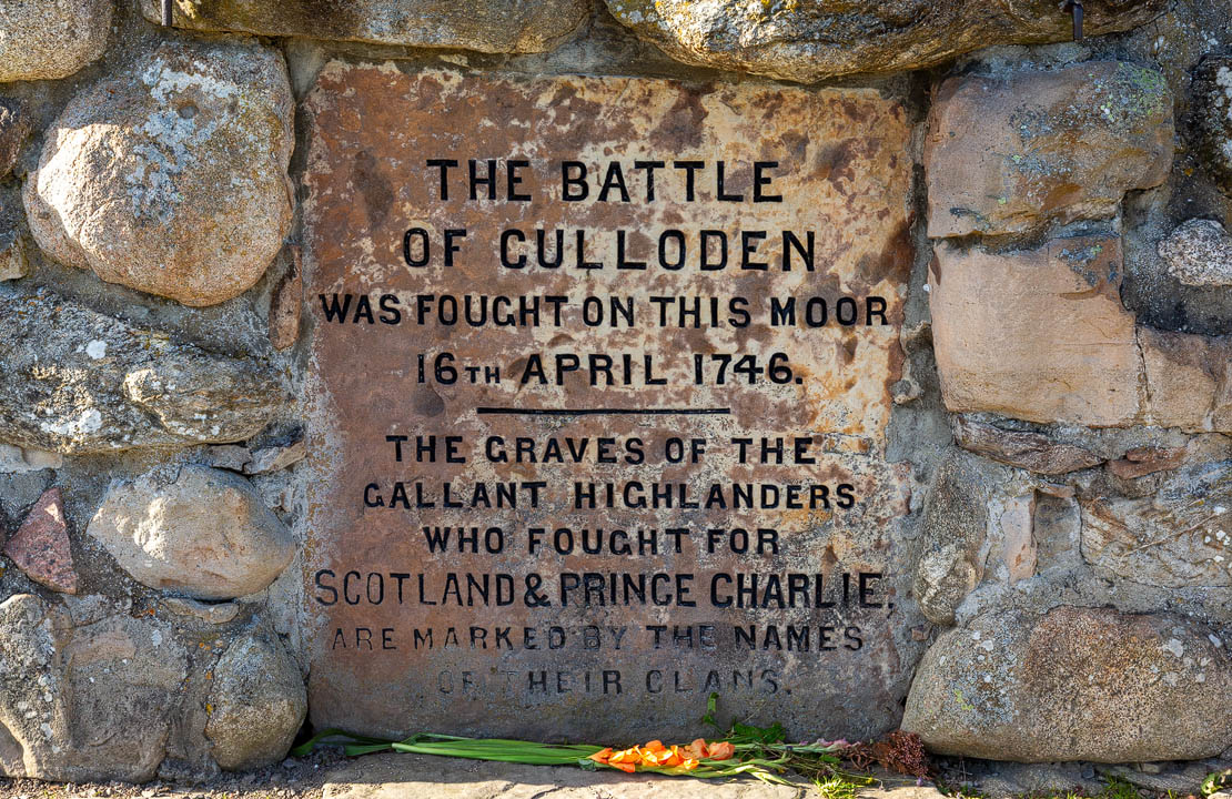 Culloden Monument inscription.