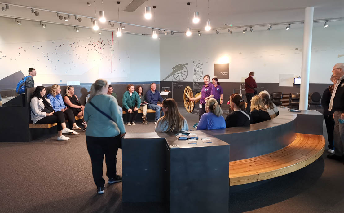 A staff talk at Culloden.