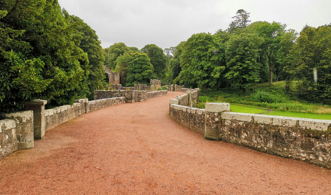 Entrance bridge and arch.