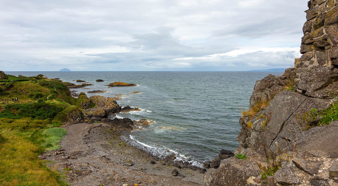 View from the top level of Dunure Castle.