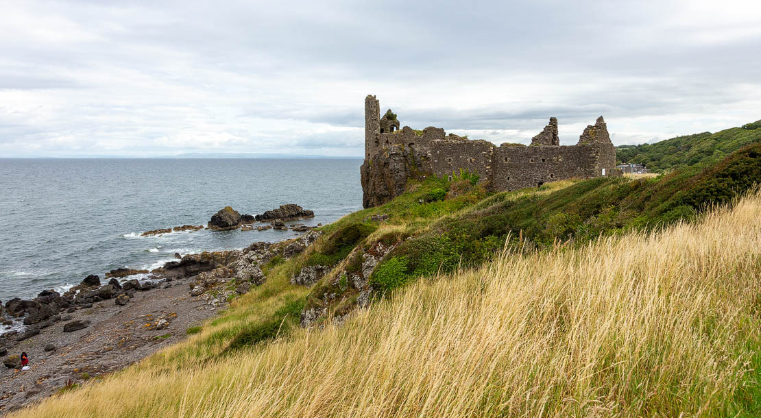 Dunure Castle north view. Curtain wall.
