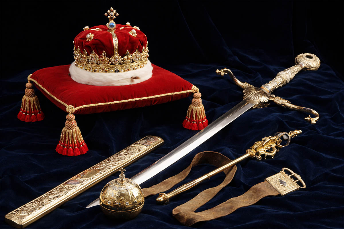 The Honours of Scotland - the Scottish Crown Jewels including the Crown, Sword of State and Sceptre