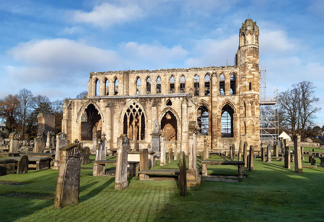 Side view of Elgin Cathedral