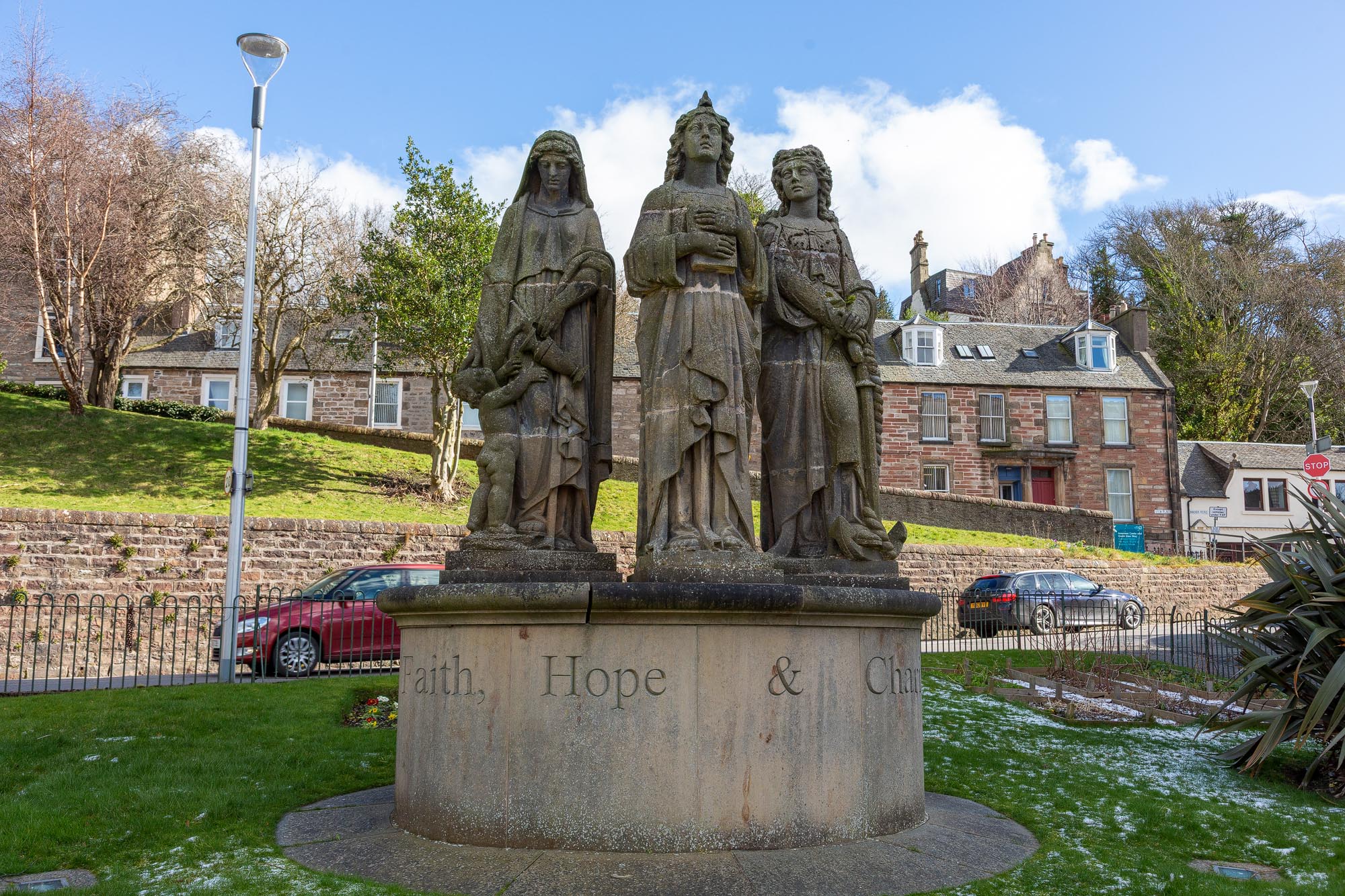 The Faith, Hope, and Charity Statues in Inverness