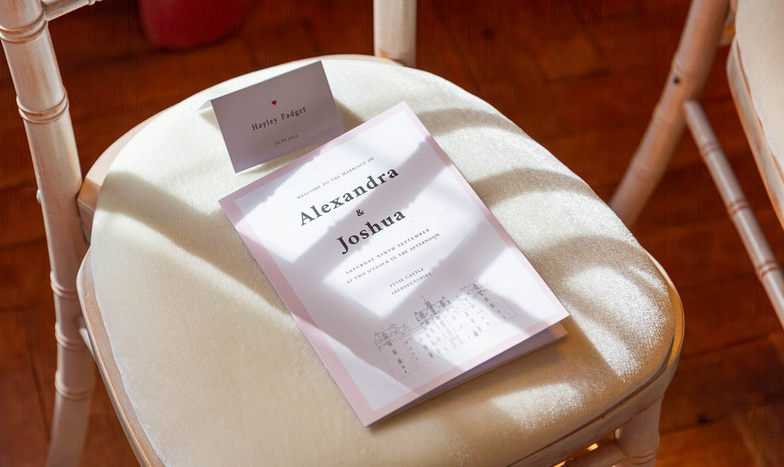 Wedding booklet.