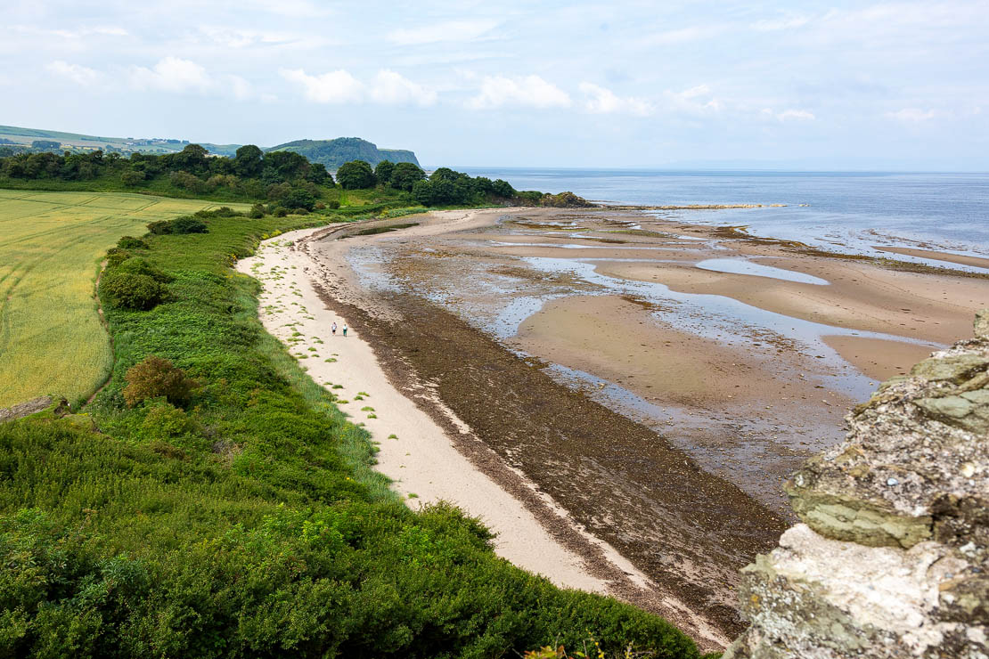 West view from Greenan Castle and courtyard wall.