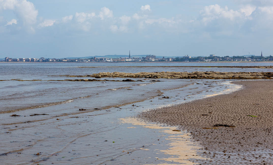 A view of Ayr from Greenan Beach. Thomas's half brother, Thomas m'alexander.