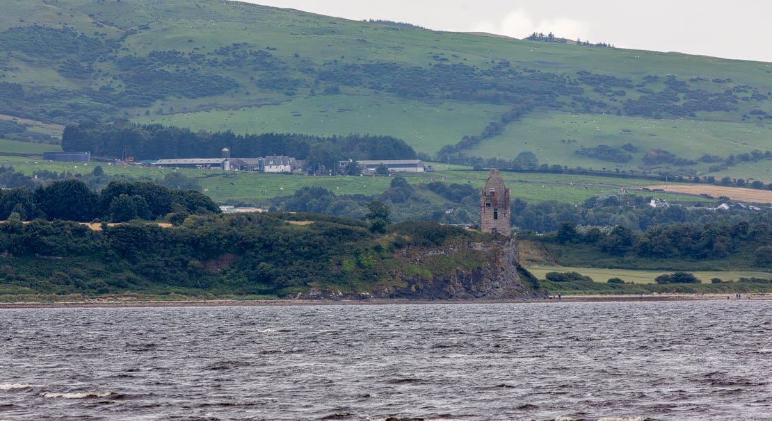 Greenan Castle seen from Ayr.