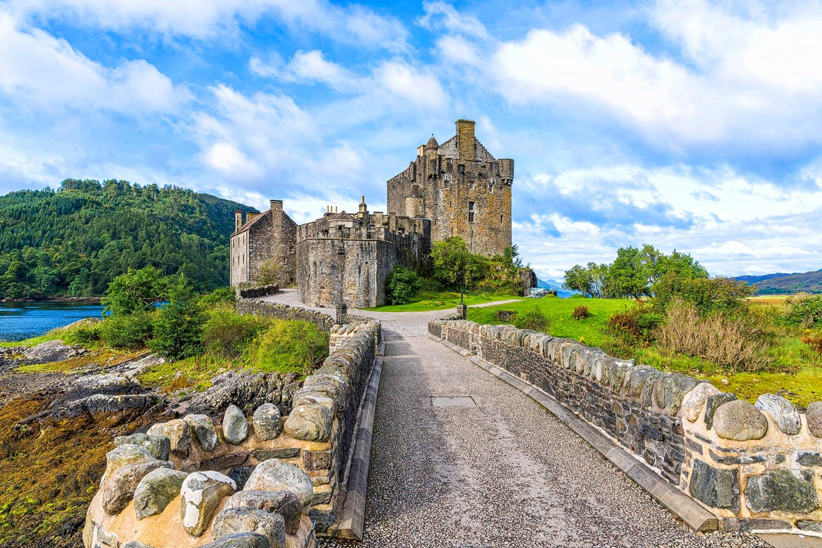 Eilean Donan Castle on its island setting, a popular nearby attraction