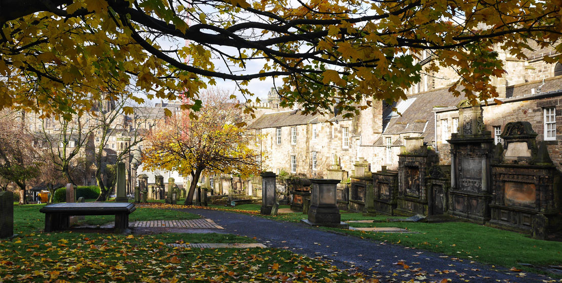 Greyfriars Kirkyard in Edinburgh, the atmospheric graveyard that inspired Harry Potter character names