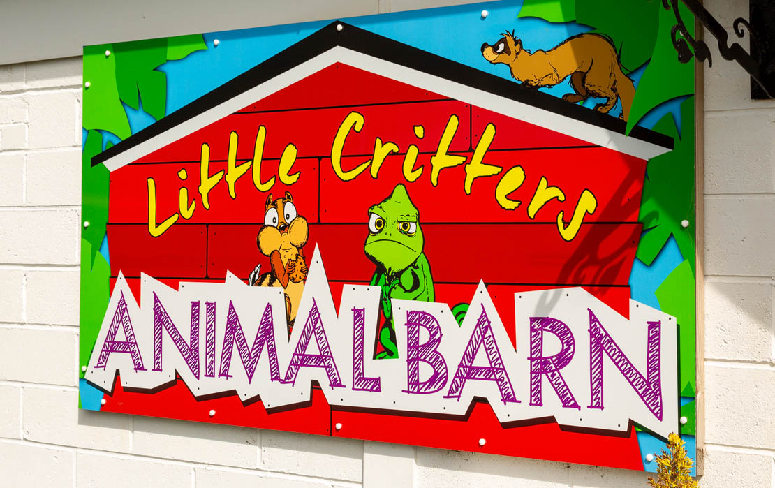 Sign for the animal barn.