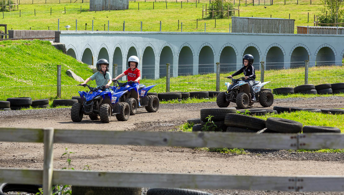 Quad bikes.