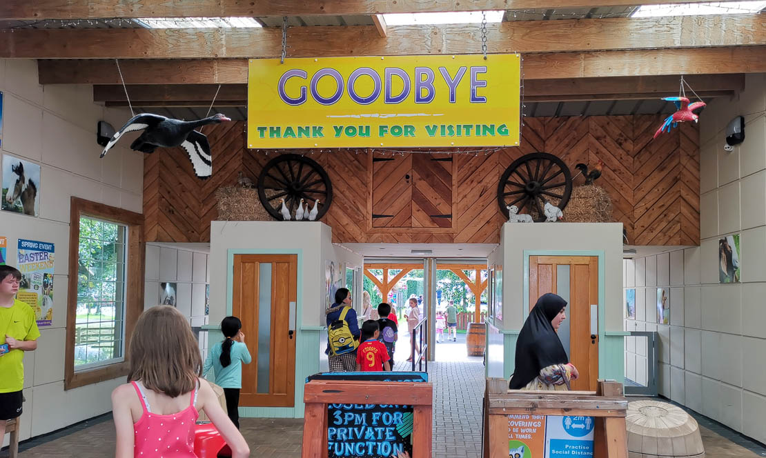 Goodbye sign at Heads of Ayr Farm Park.