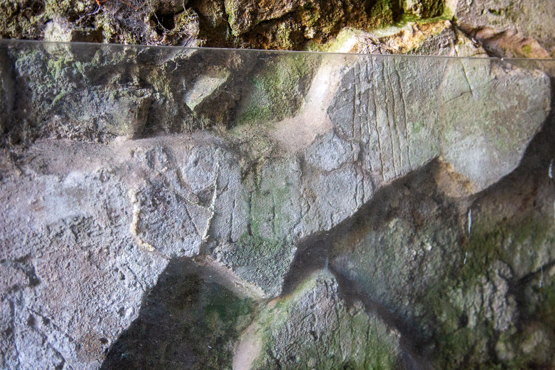 Wall writing at Huntly Castle