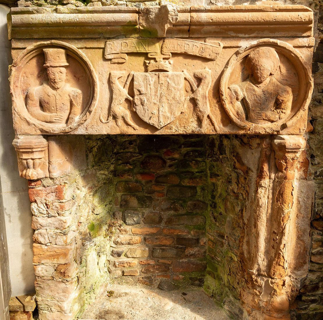 Another fireplace at Huntly Castle.