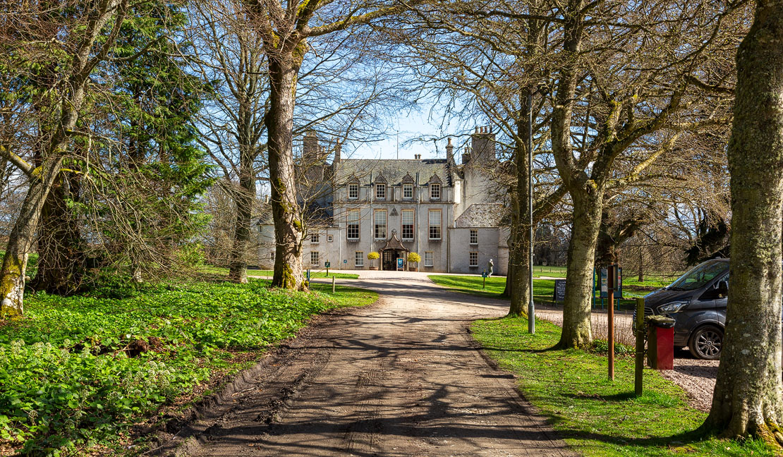 The main view of Leith Hall from near the car park.