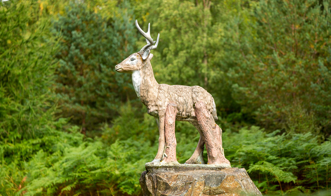 Deer sculpture.