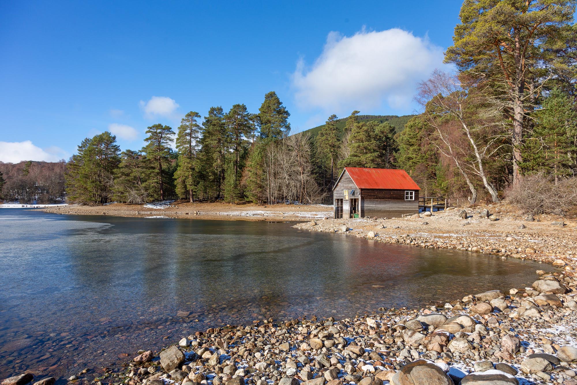 Exploring Loch Vaa near Aviemore, Scottish Highlands