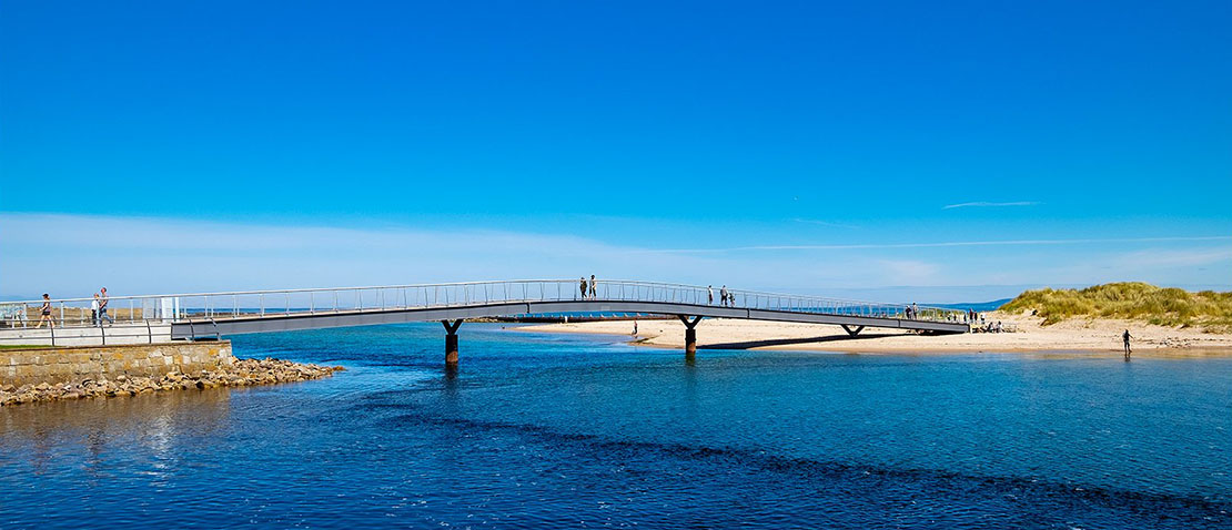 The new bridge in Lossiemouth, opened in May 2022.