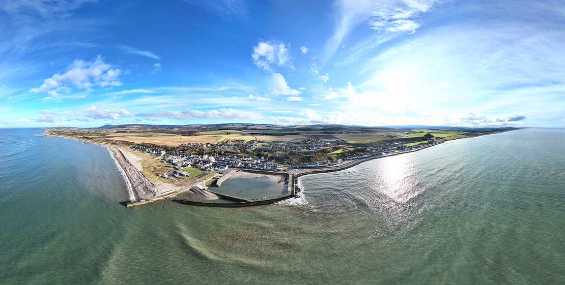 Portgordon's natural surroundings wide angle photo