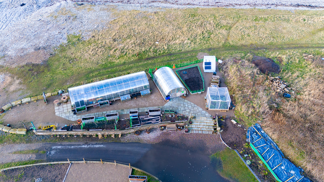 Aerial photo of Portgordon Community Garden