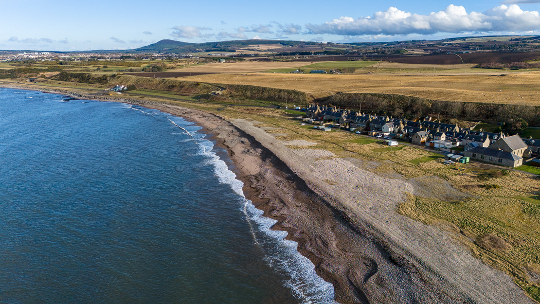 Portgordon Beach. The third new village founded by Alexander 4th Duke of Gordon.
