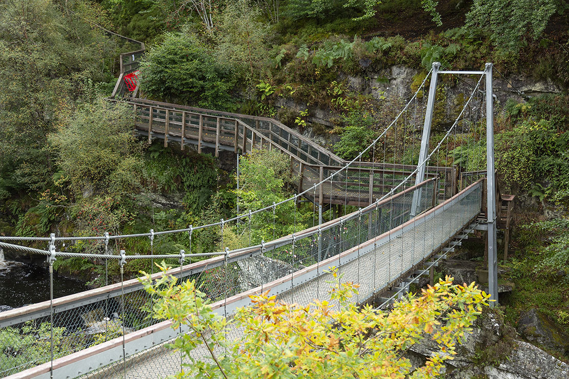 The suspension bridge.