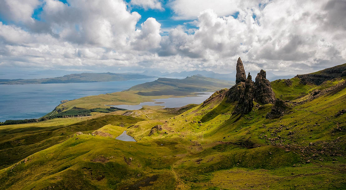 Old Man of Storr on Skye, largest island accessible from mainland