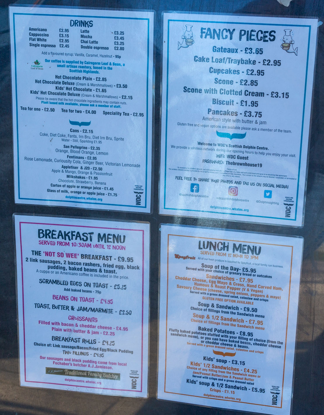 Cafe menu. Delicious home cooked food.