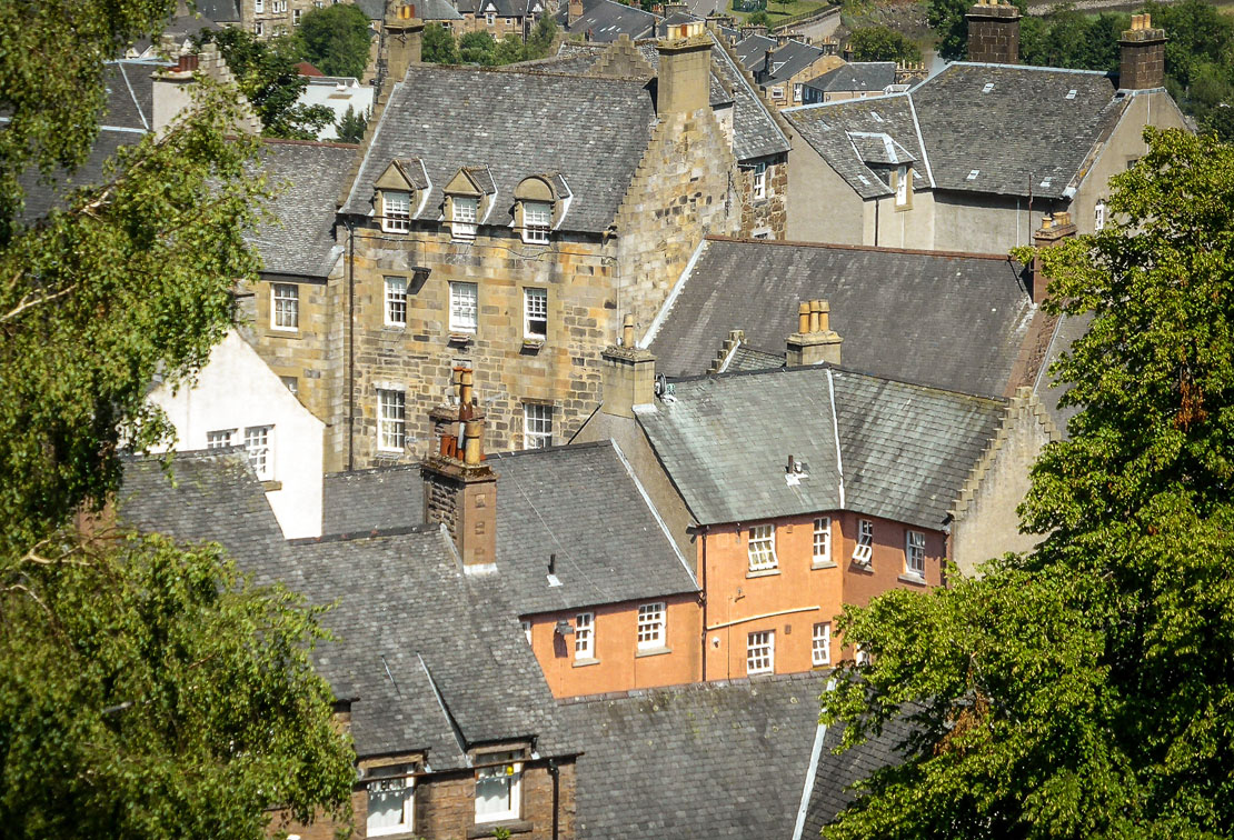 Old buildings seen from Stirling Castle.