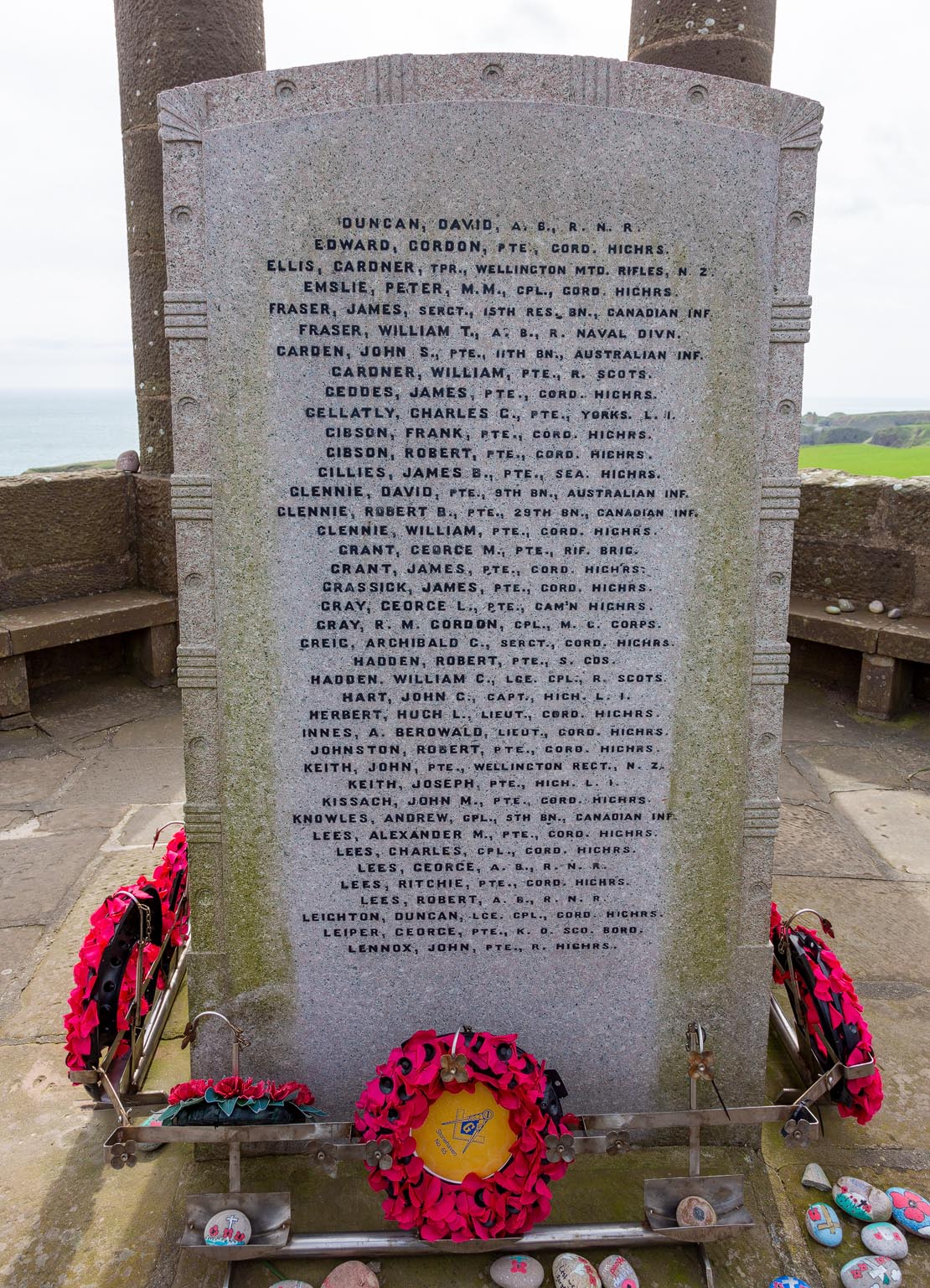 War dead marked on memorial